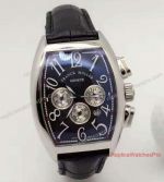 Low Price Copy Franck Muller Cintree Curvex Chronograph Watch SS Black leather